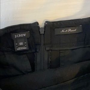 J. Crew 00 no. 2 pencil skirt black cotton spandex